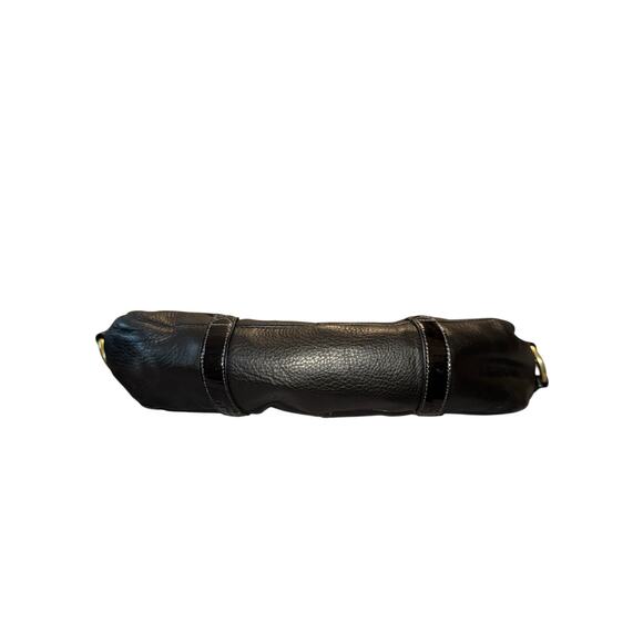 Coach Chelsea black leather shoulder bag hobo with patent trim and COA - Picture 3 of 13